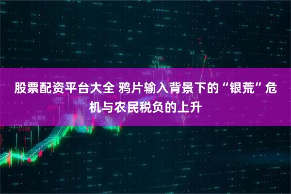 股票配资平台大全 鸦片输入背景下的“银荒”危机与农民税负的上升